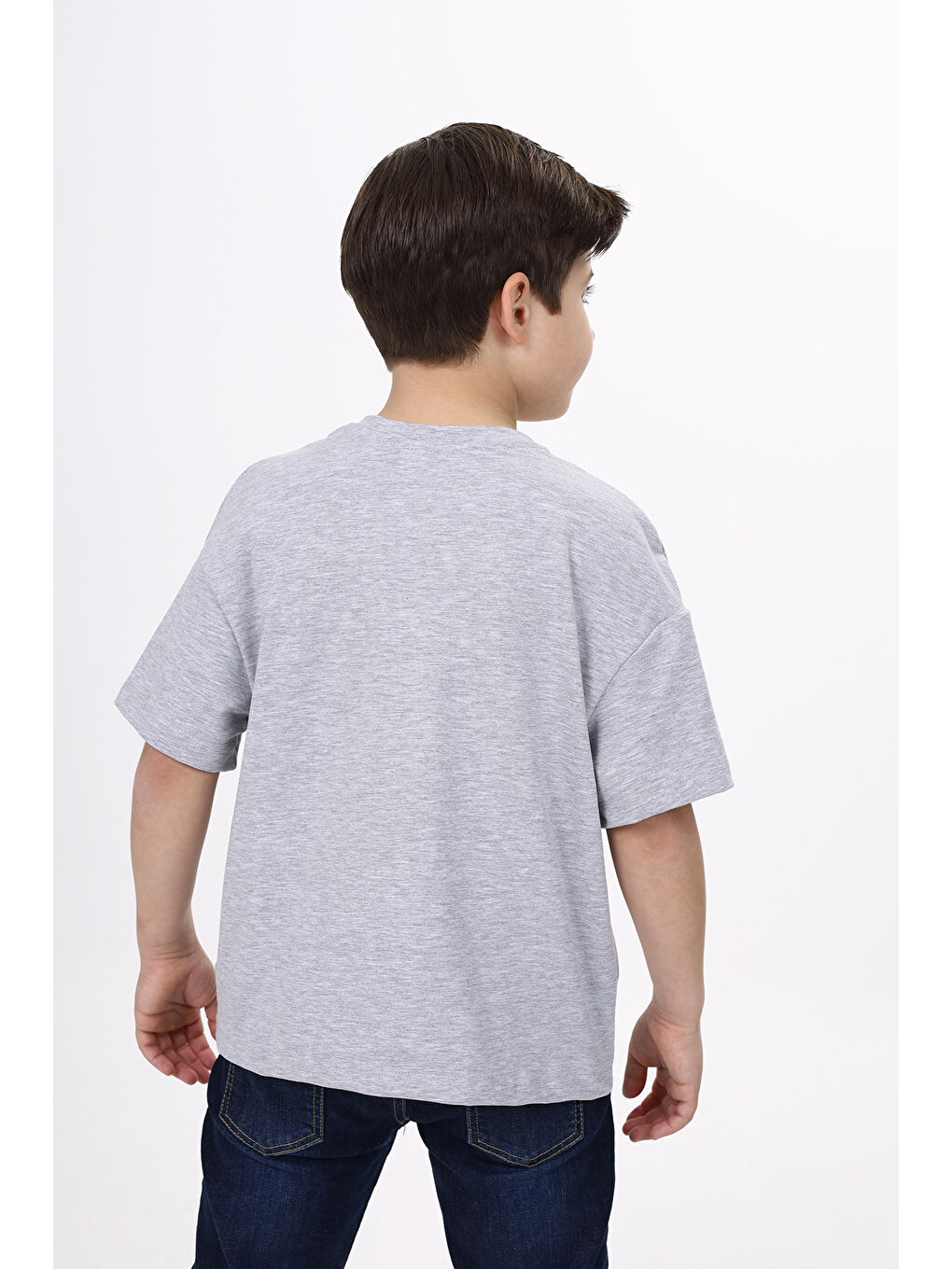 Gri Erkek Çocuk Baskılı Tişört-3