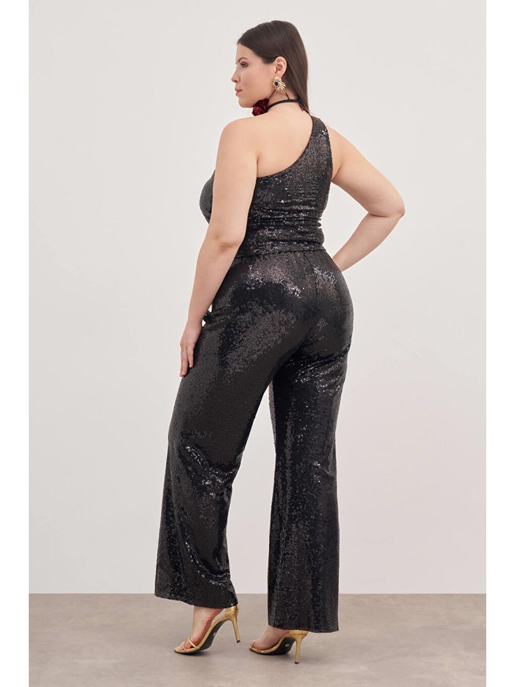 Siyah Tek Omuz Astarlı Payetli Top-6