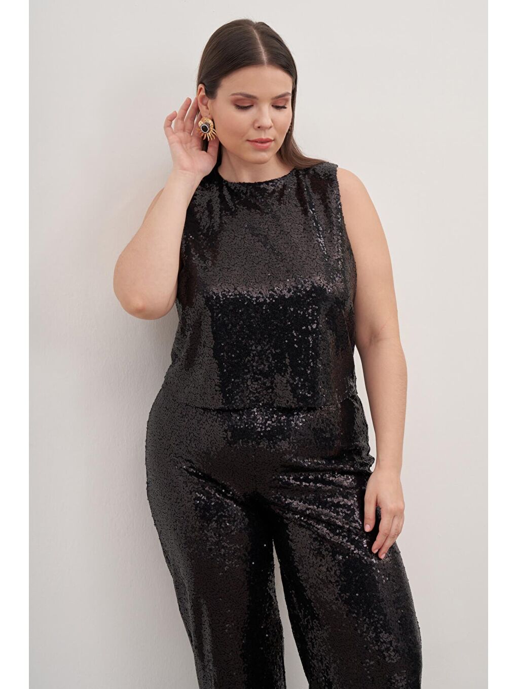 Mylinemoda Siyah Astarlı Payetli Top - 1