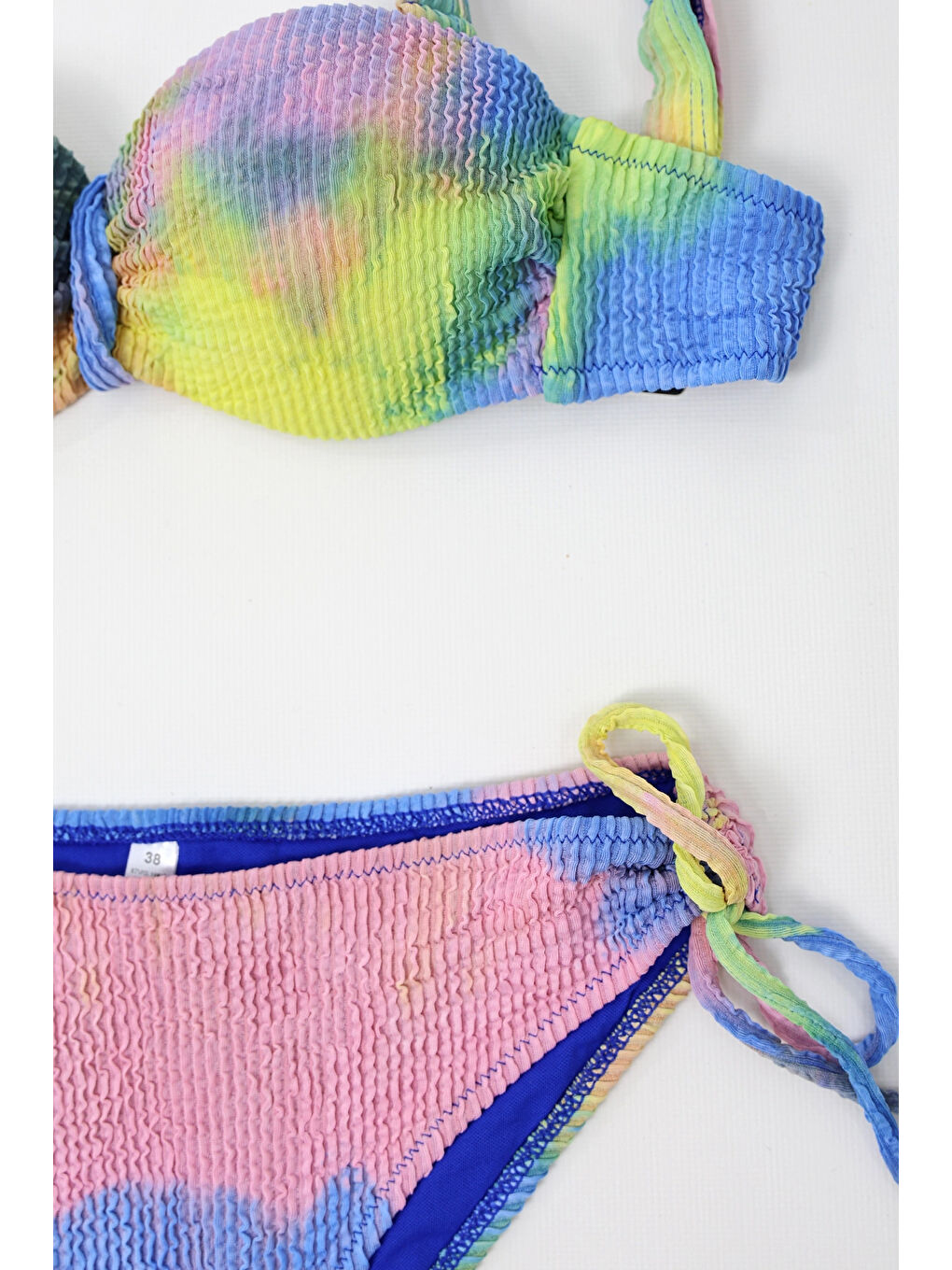 Siyah Kadın Çok Renkli Yüksek Bel Toparlayıcı Bikini Takım HZL24S-LC3304-1