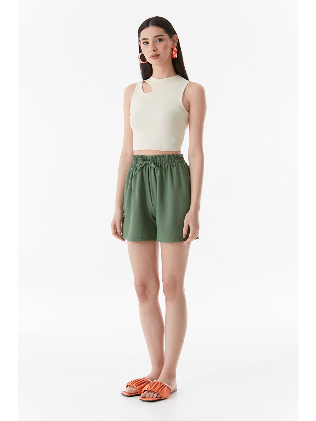 Bej Fitilli Omzu Pencereli Crop-2