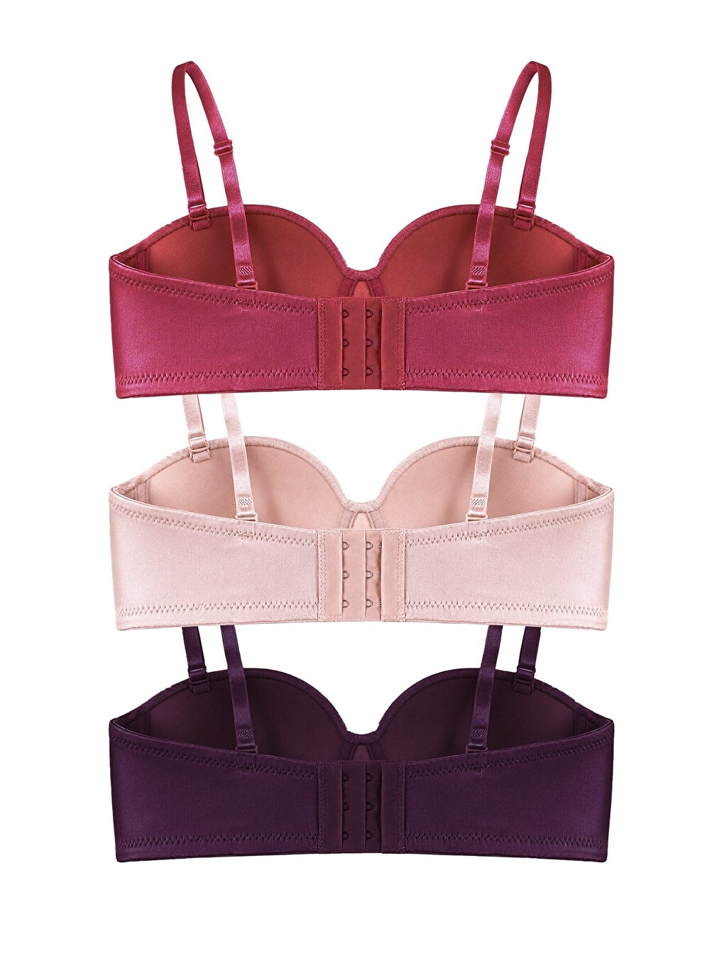 Karışık Seamless Bra - Maris | Micro Balenli Parlak Straplez Kadın Sütyen 3'lü Paket-2-1