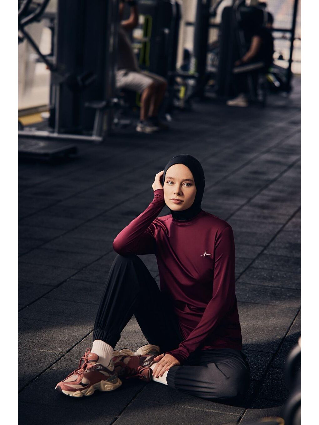 Active Uzun Kollu Bisiklet Yaka Mor Tesettür Antrenman Tişörtü Act-8