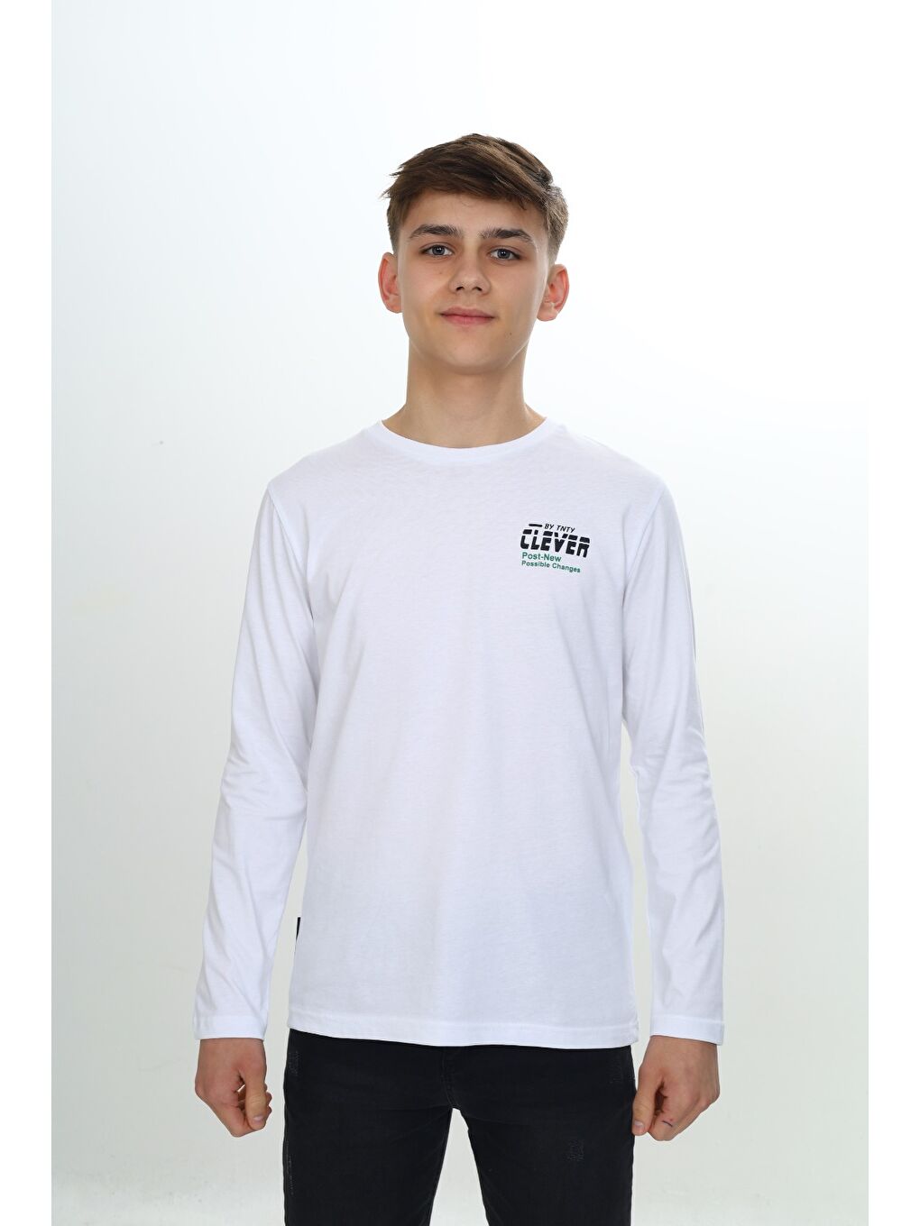 Beyaz Erkek Çocuk Baskılı Tişört-4