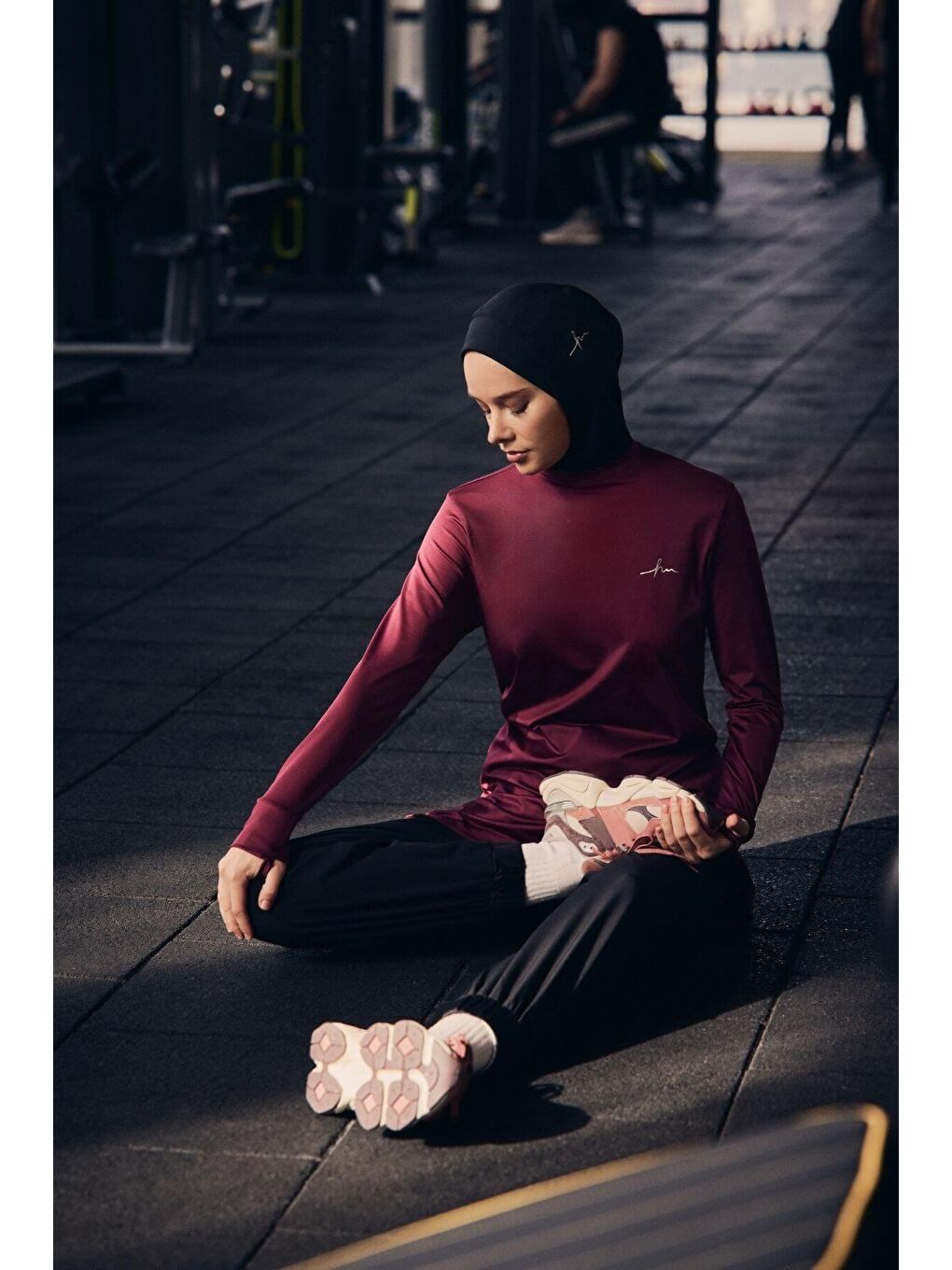 Active Uzun Kollu Bisiklet Yaka Mor Tesettür Antrenman Tişörtü Act-8-2