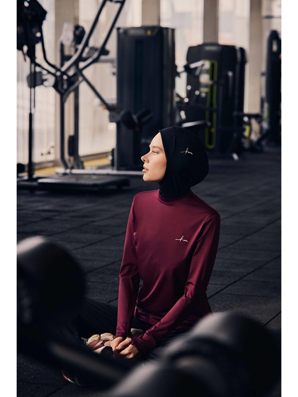 Active Uzun Kollu Bisiklet Yaka Mor Tesettür Antrenman Tişörtü Act-8-4