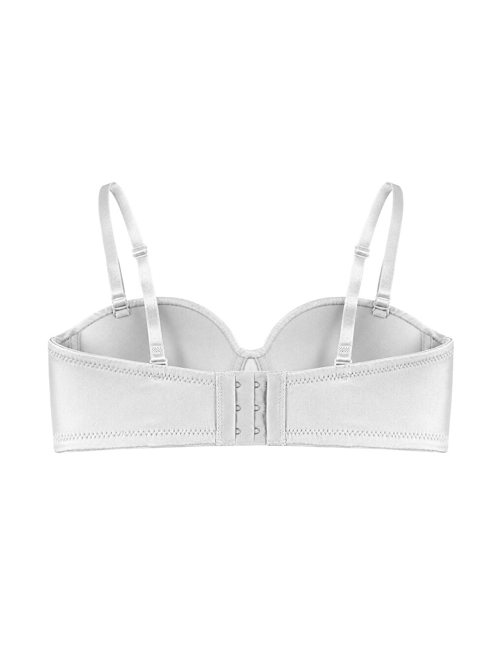 Ekru Seamless Bra - Maris | Krem Micro Balenli Parlak Straplez Kadın Sütyen-1