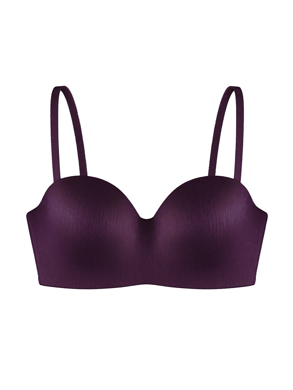 Seamless Bra - Maris | Mürdüm Micro Balenli Parlak Straplez Kadın Sütyen