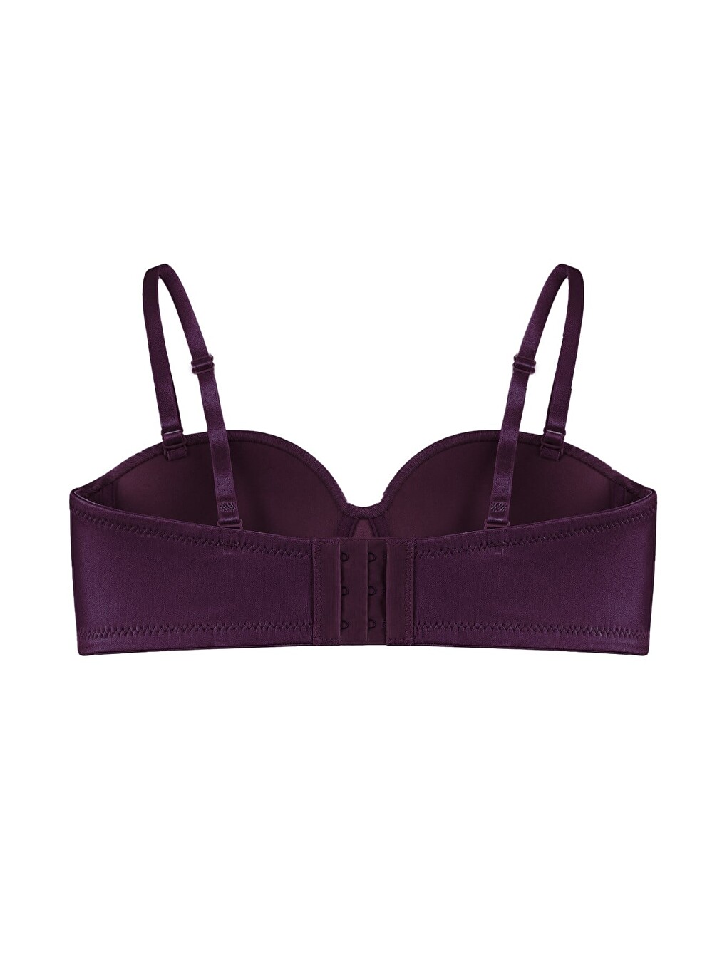 Seamless Bra - Maris | Mürdüm Micro Balenli Parlak Straplez Kadın Sütyen-1