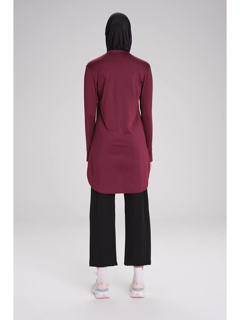 Active Uzun Kollu Bisiklet Yaka Mor Tesettür Antrenman Tişörtü Act-8-11