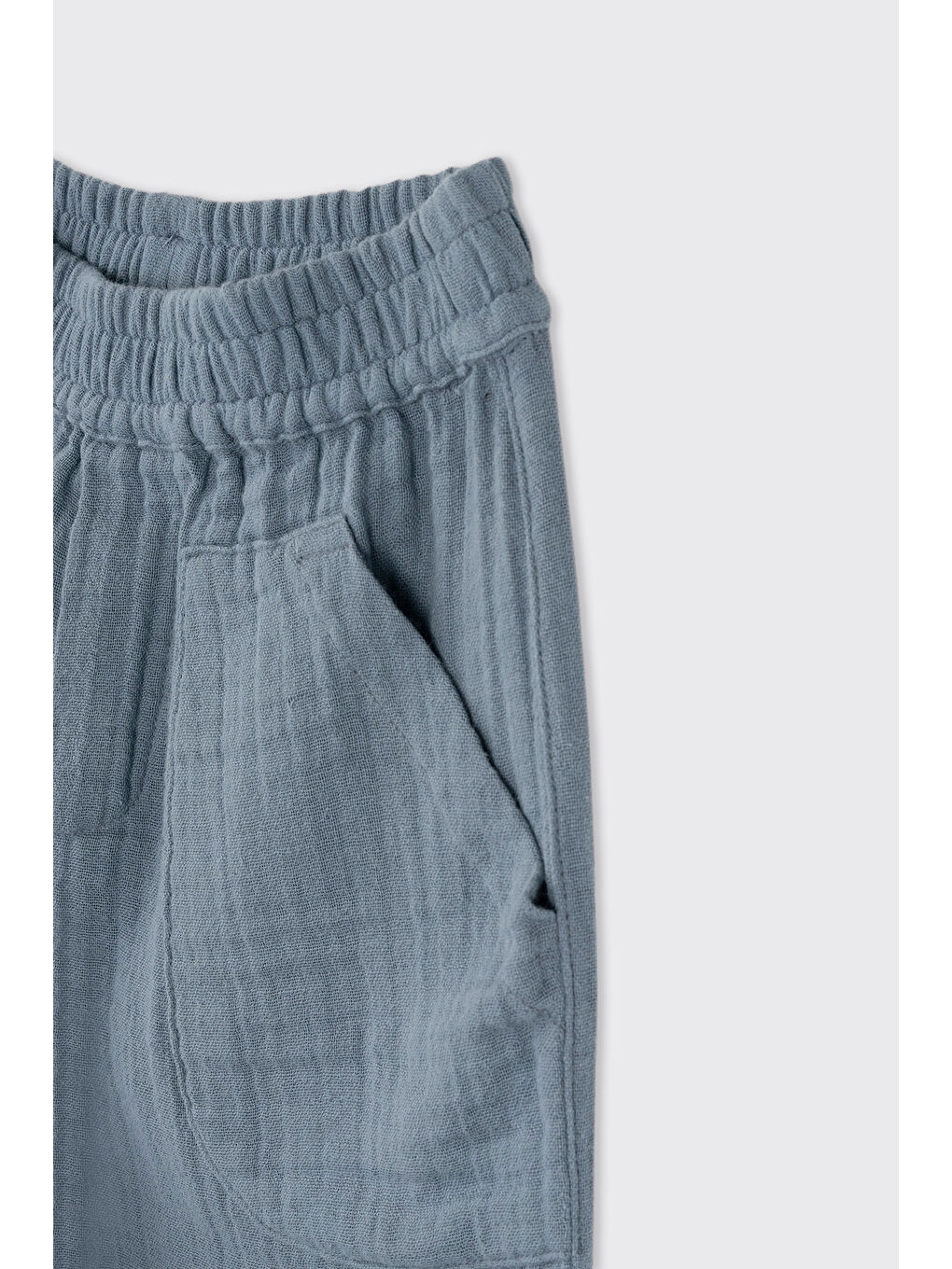İndigo Erkek Bebek Beli Lastikli Müslin Pantolon-2