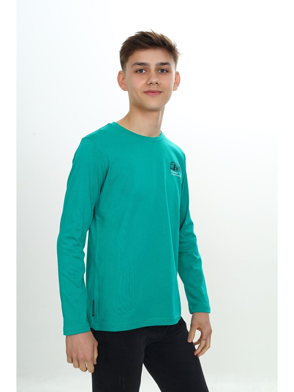 Yeşil Erkek Çocuk Baskılı Tişört-1