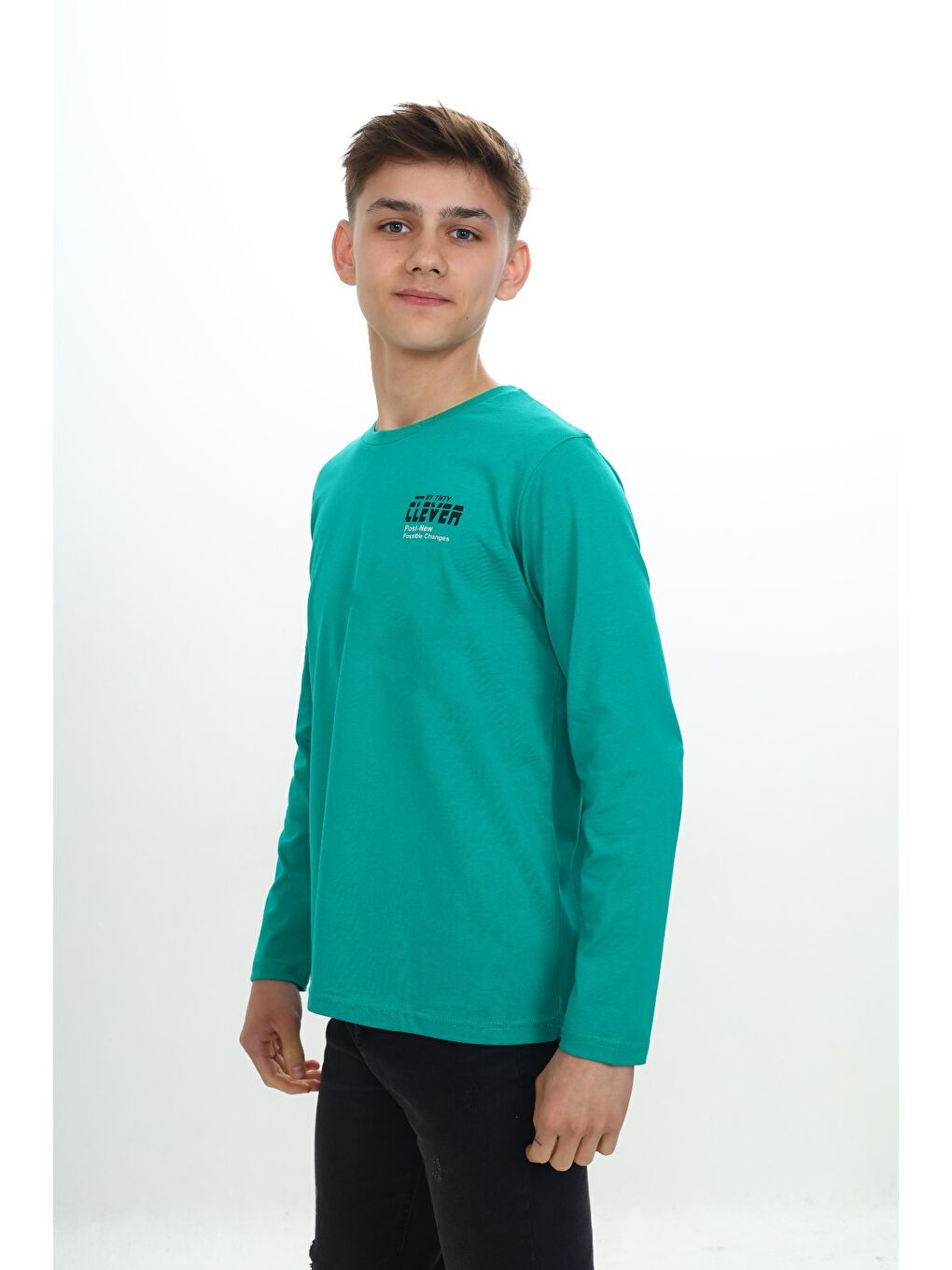 Yeşil Erkek Çocuk Baskılı Tişört-2