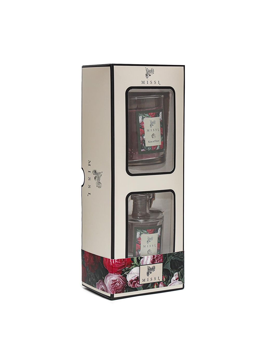 Bordo Kiss of Rose Oda Kokusu ve Vegan Mum Hediye Seti-2
