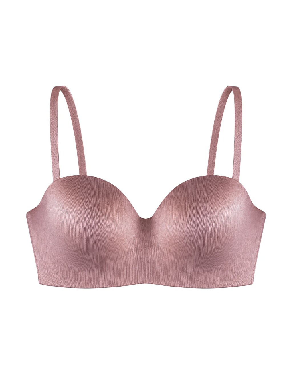 Bej Seamless Bra - Maris | Pembe Micro Balenli Parlak Straplez Kadın Sütyen