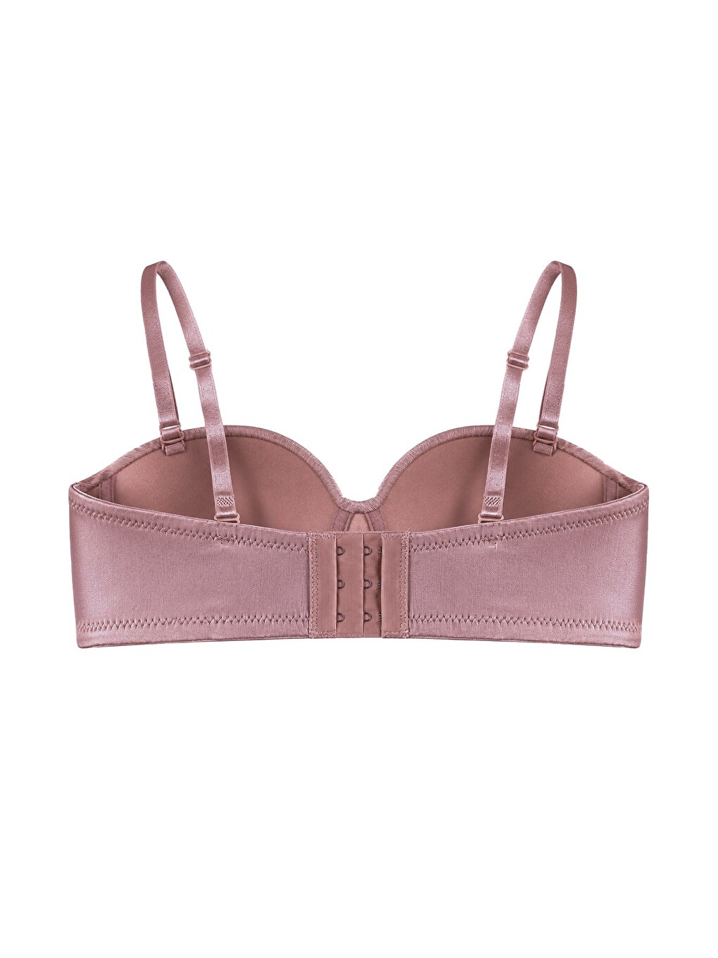 Bej Seamless Bra - Maris | Pembe Micro Balenli Parlak Straplez Kadın Sütyen-1