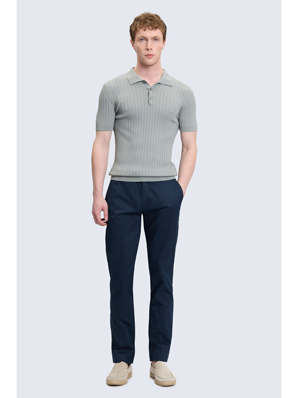Haki Regular Fit Polo Yaka Rayon Tişört-1