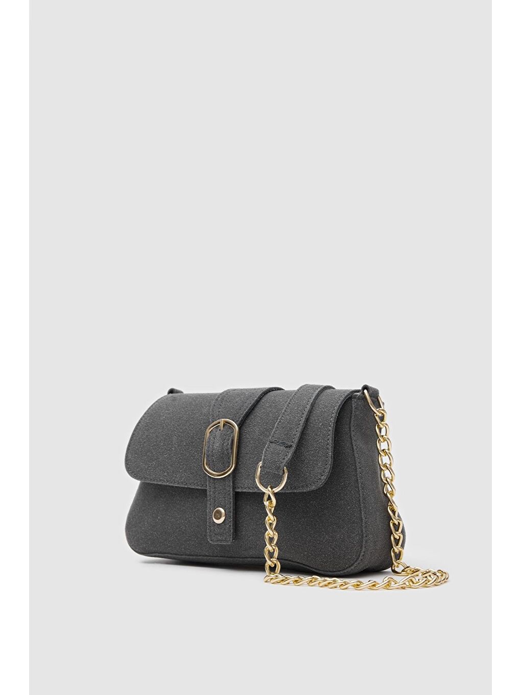 Glow Süet Çapraz Çanta Antrasit-1