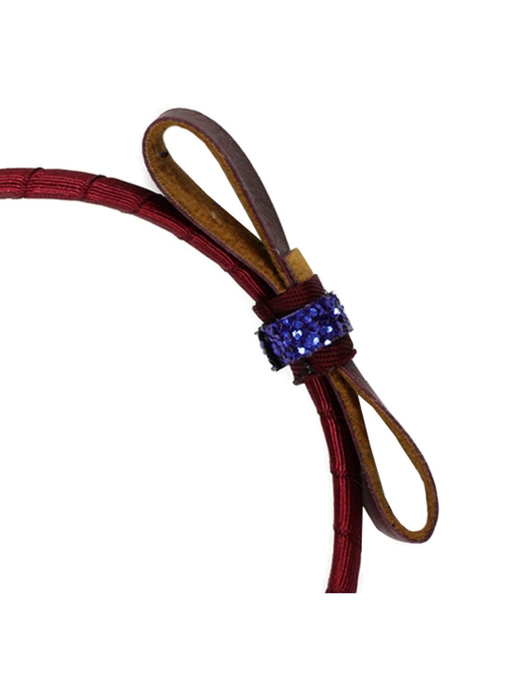 Bordo Kız Çocuk Kurdelalı Taç-1