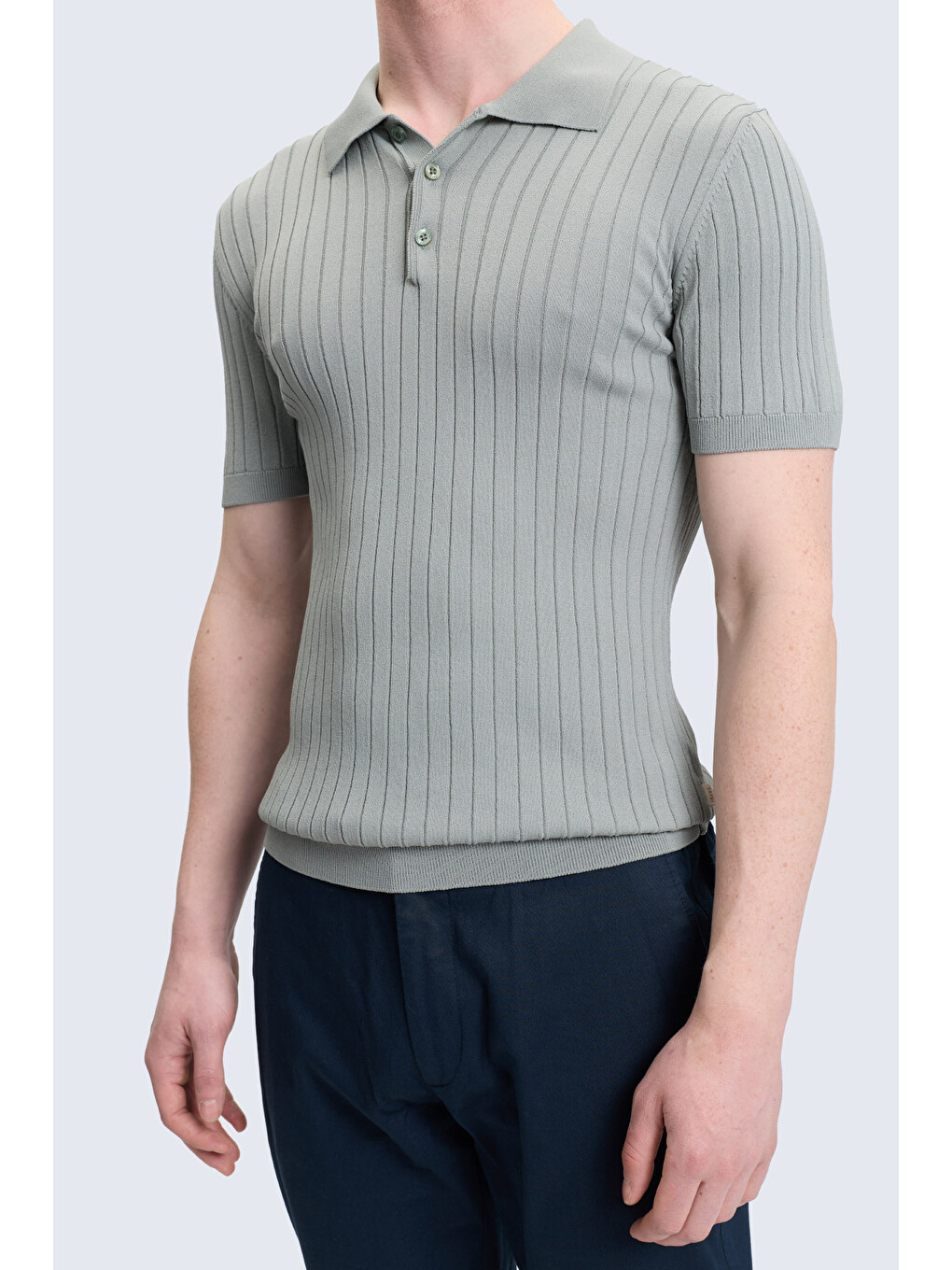 Haki Regular Fit Polo Yaka Rayon Tişört-3