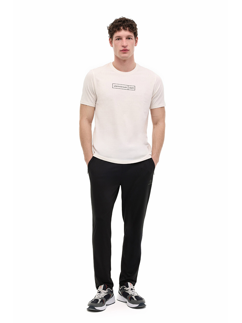 Bej Ekru Erkek Kısa Kol T-Shirt-2