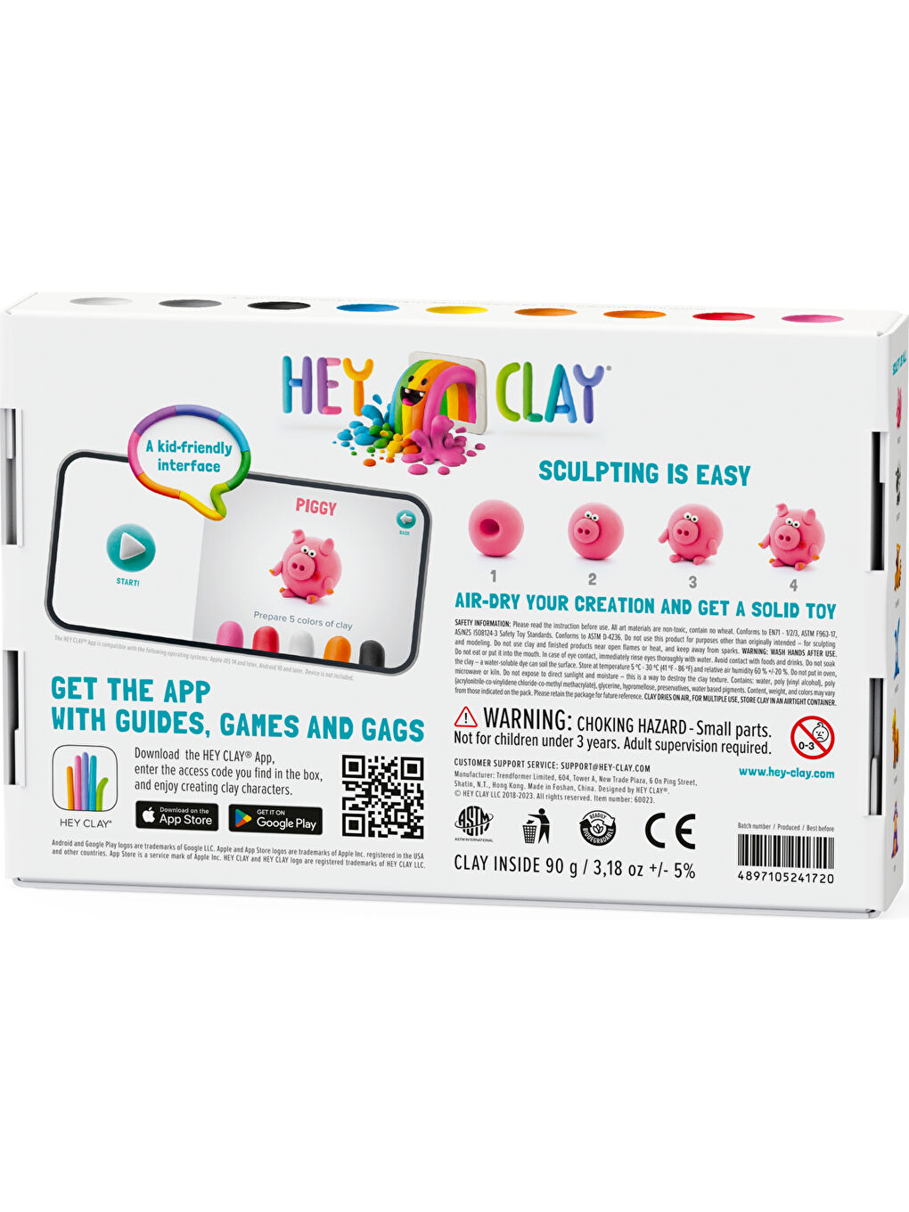 Hava ile Kuruyan Kil (6'lı Kutu) - Hayvanlar (Domuzcuk, At, Tavşan)-1