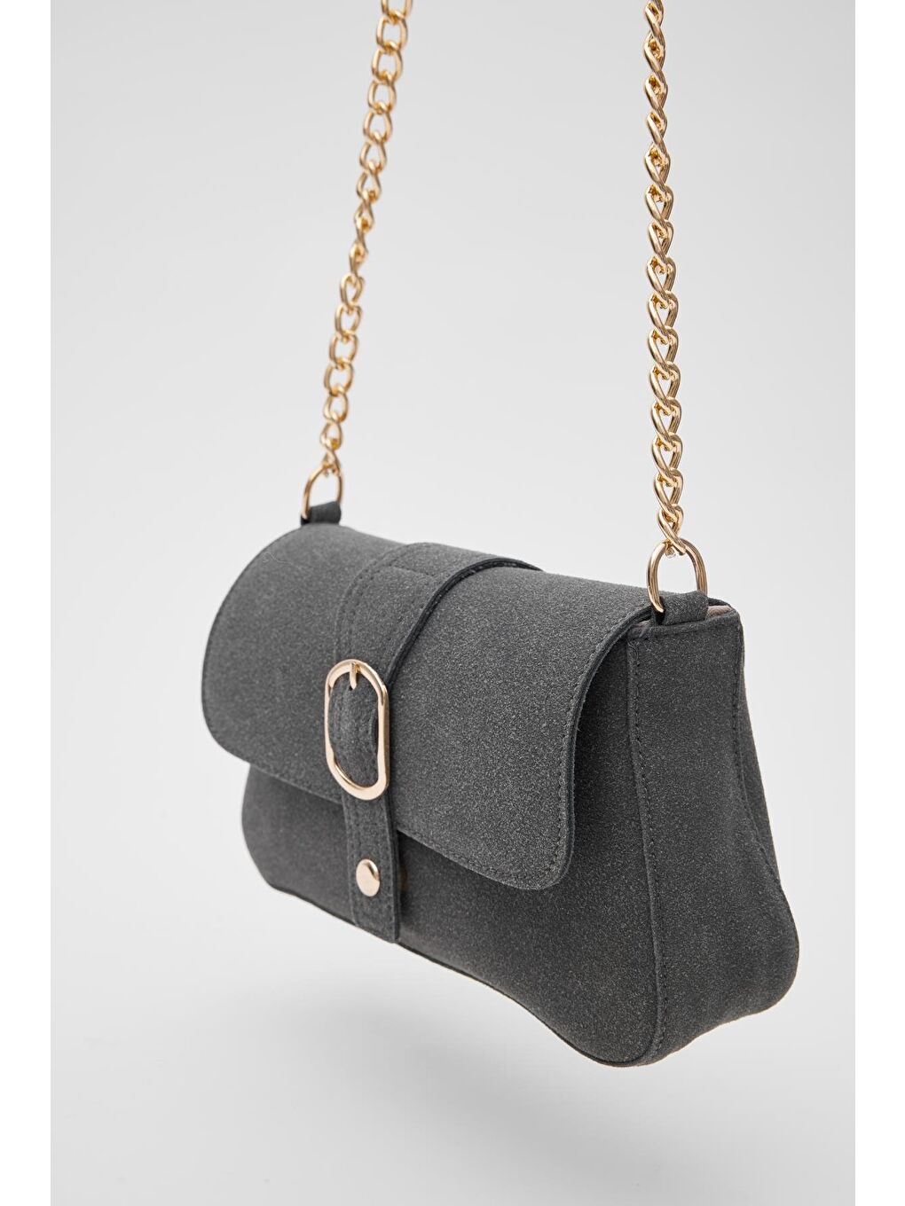 Glow Süet Çapraz Çanta Antrasit-3
