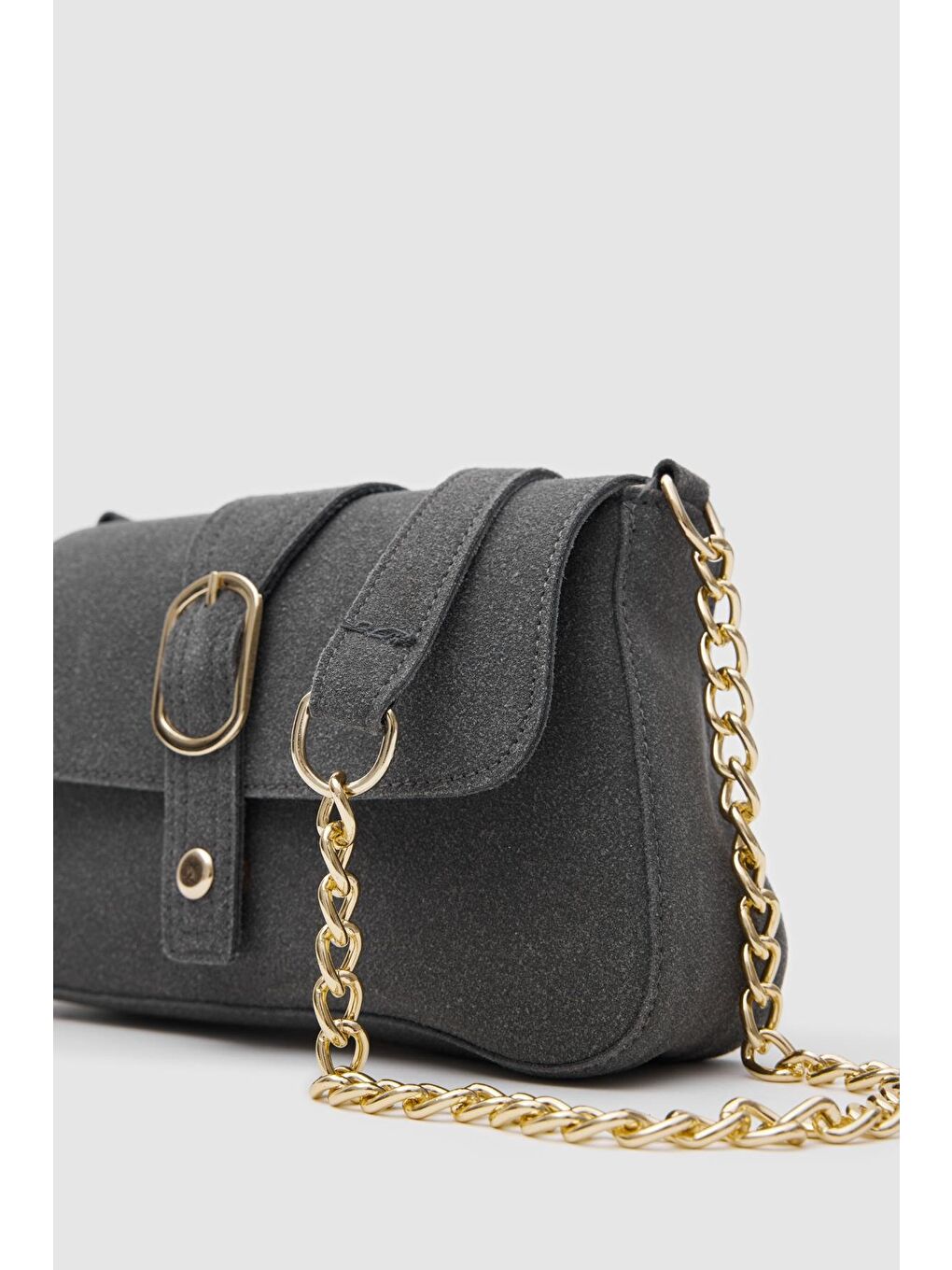 Glow Süet Çapraz Çanta Antrasit-4