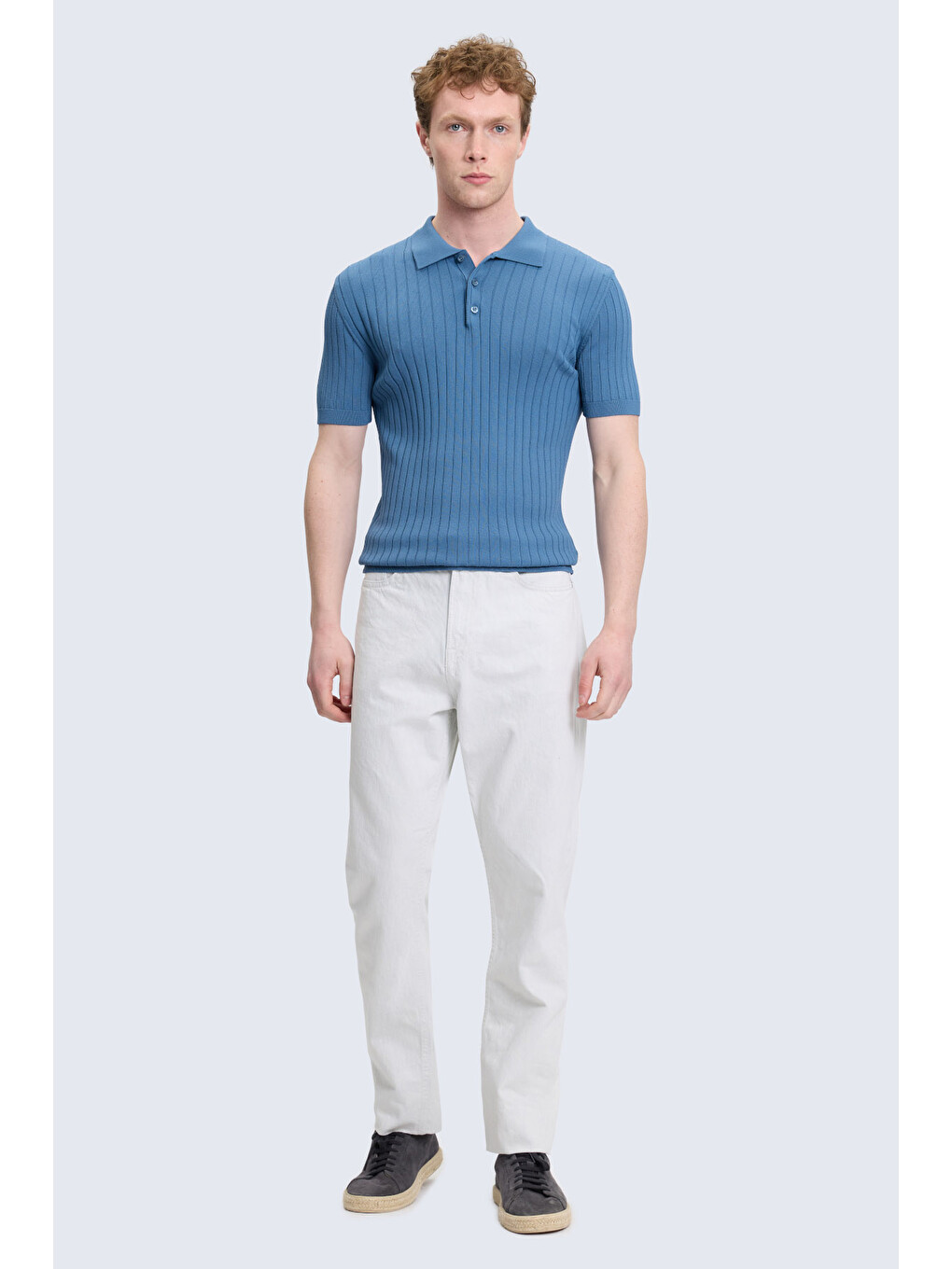 Lacivert İndigo Regular Fit Polo Yaka Rayon Tişört-1