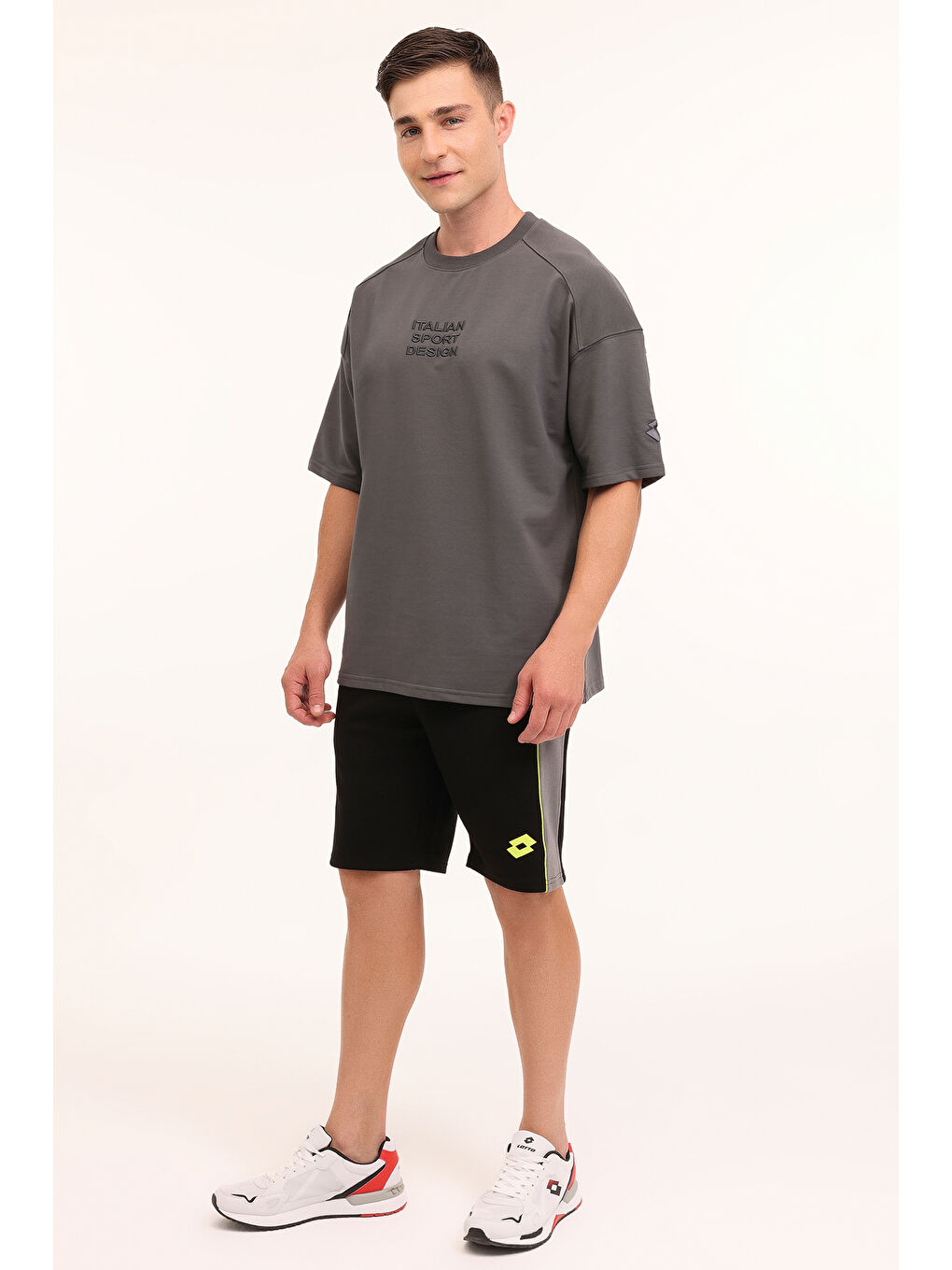 Gri M-HORTON T-SH 4PR  Erkek Kısa Kol Tişört-2