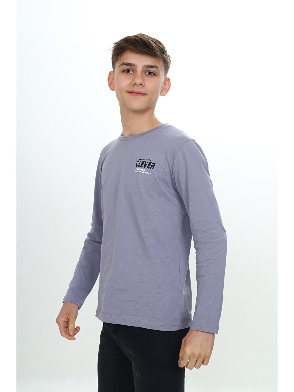 Gri Erkek Çocuk Baskılı Tişört-2