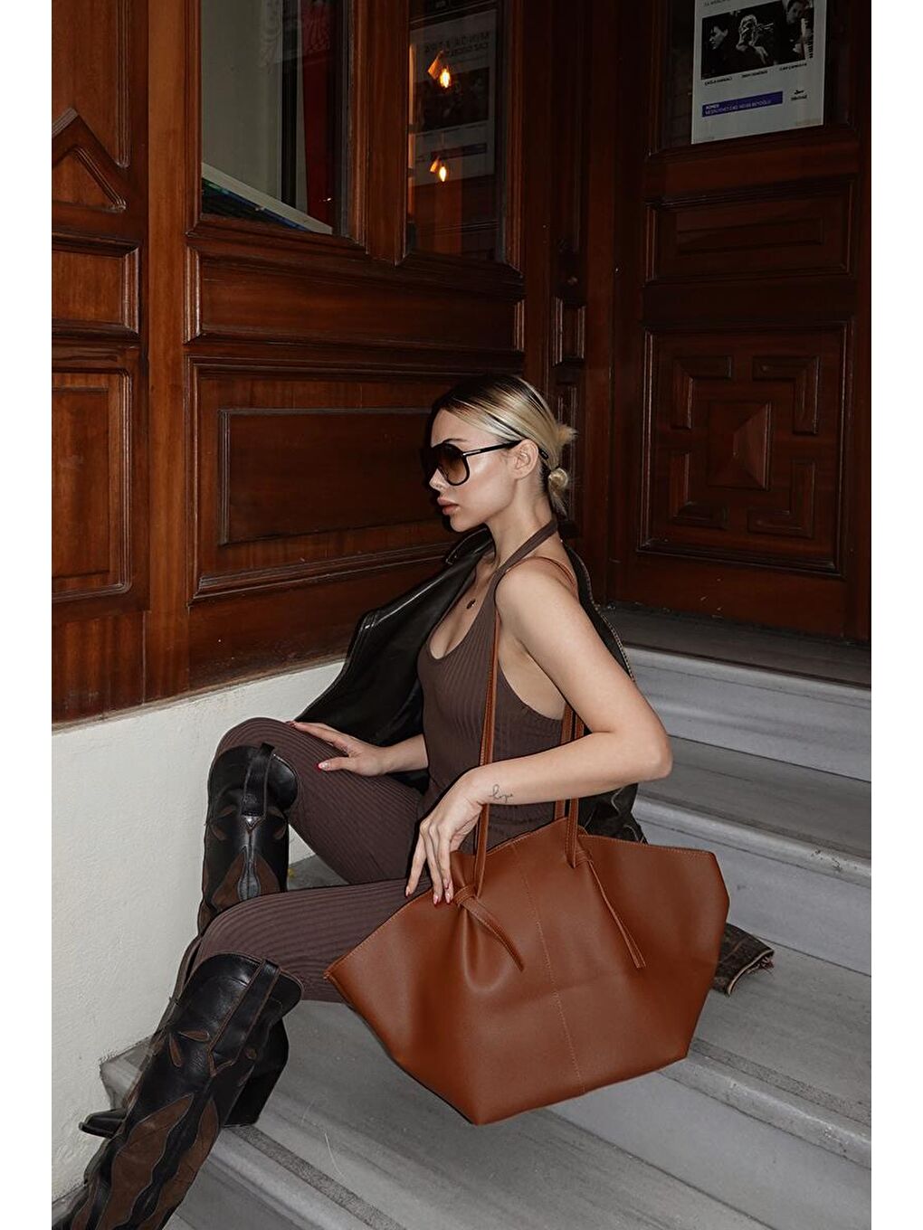 Kahverengi Moss Omuz Çantası Taba-7