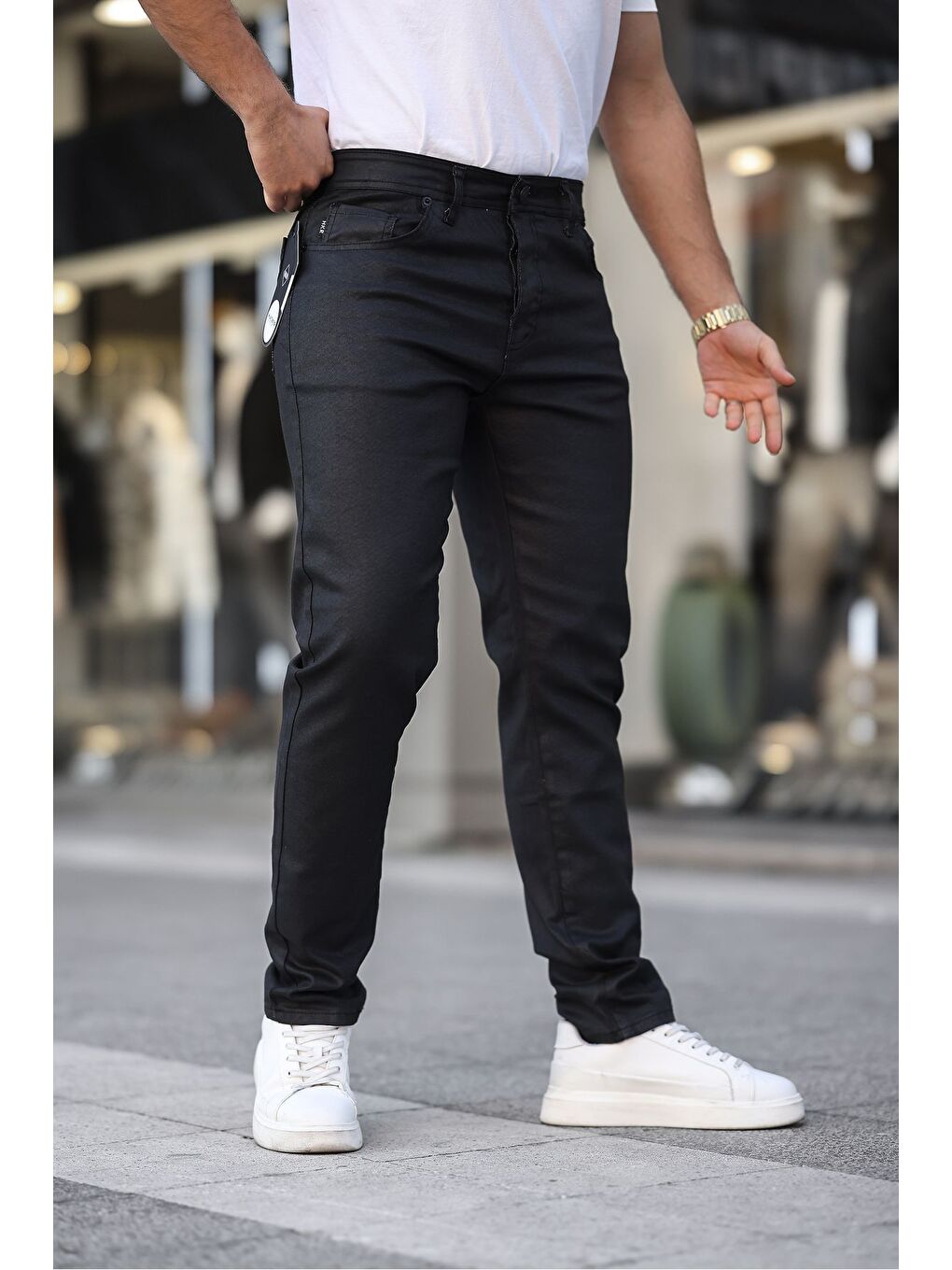 Siyah ERKEK SLİM FİT Elastanlı DENİM Jean PANTOLON