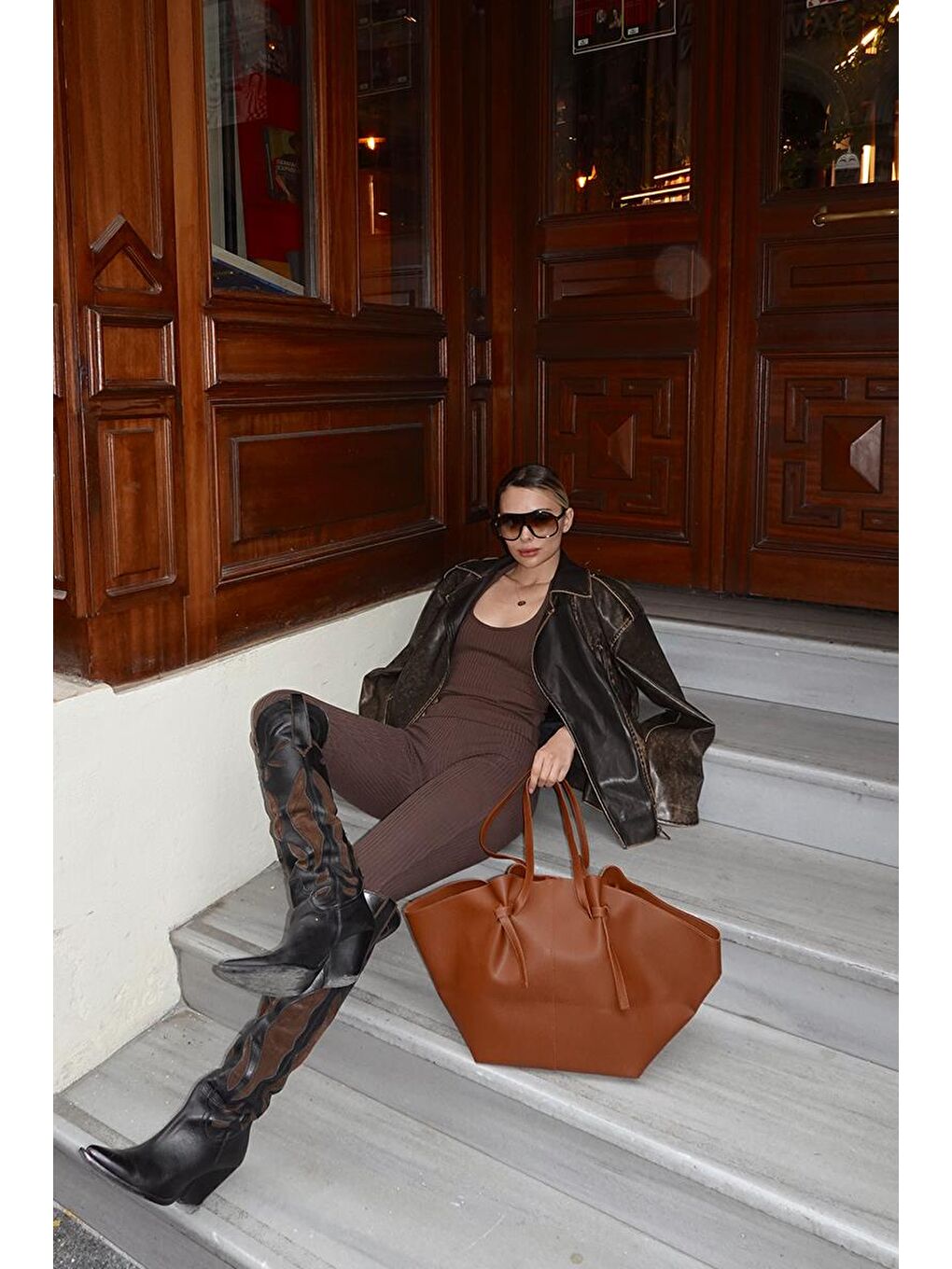 Kahverengi Moss Omuz Çantası Taba-8