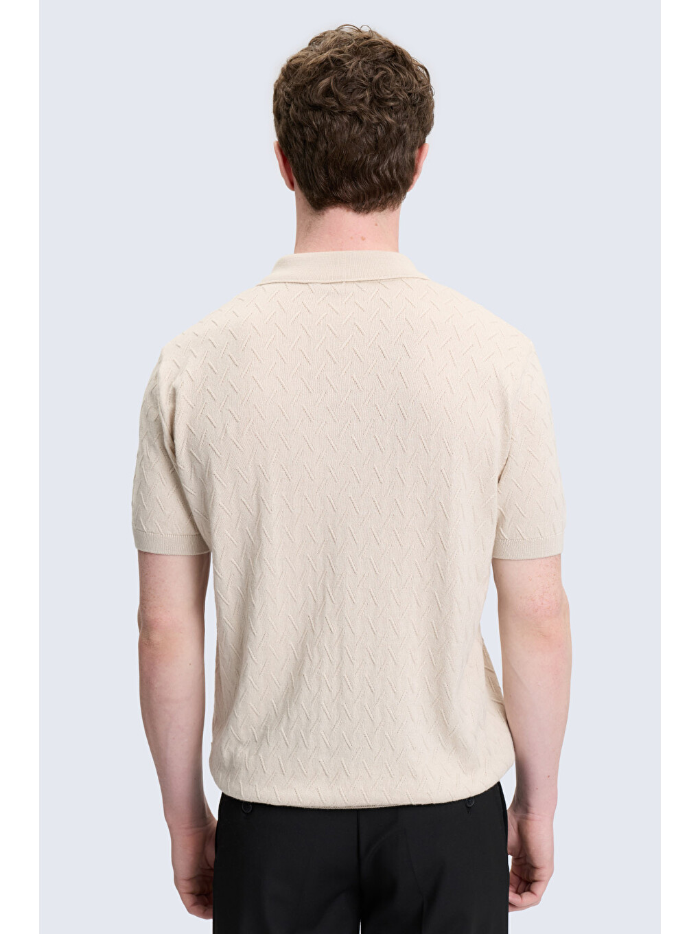 Bej Regular Fit Polo Yaka Pamuklu Tişört-3