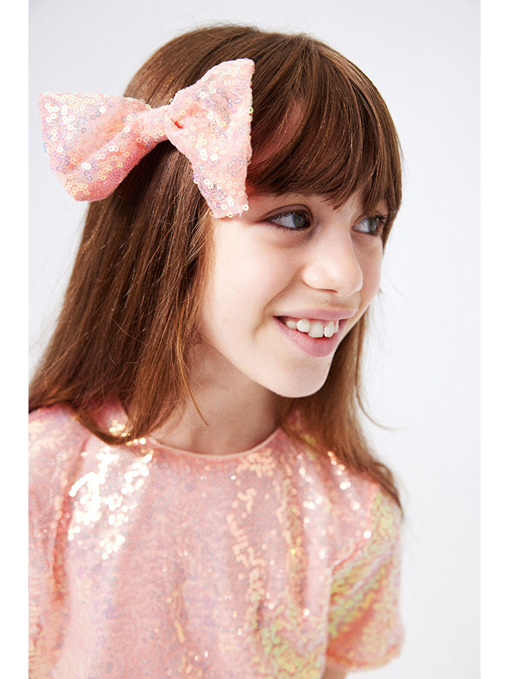 Pembe Somon Üzeri Pul Detaylı Tül Etekli İkili Takım - Freya-2