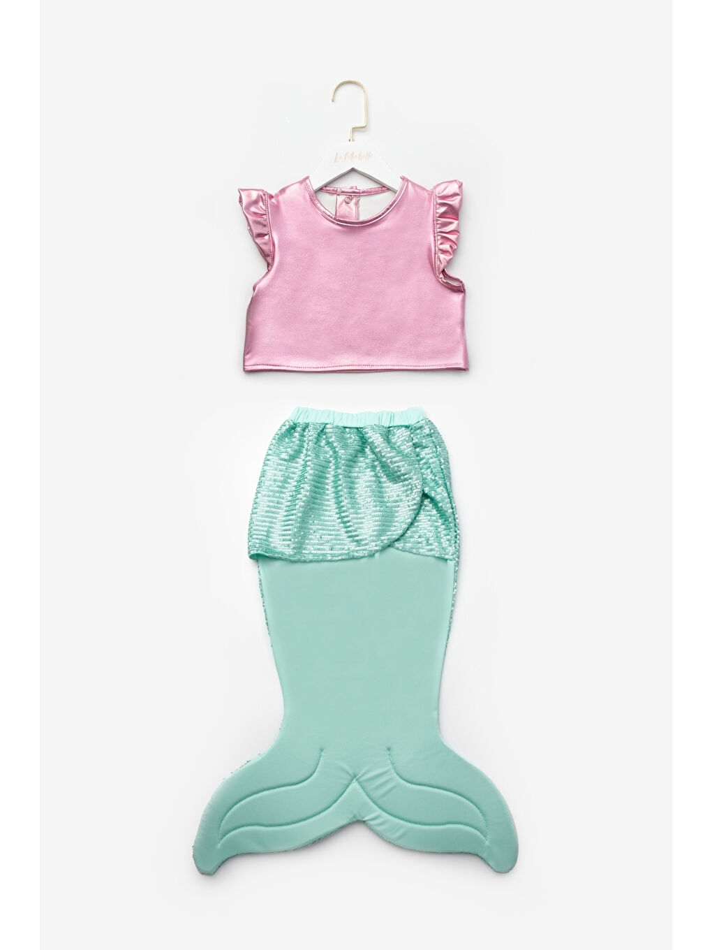 Yeşil Deniz Kızı Etekli Kız Çocuk İkili Takım - Liliana-3