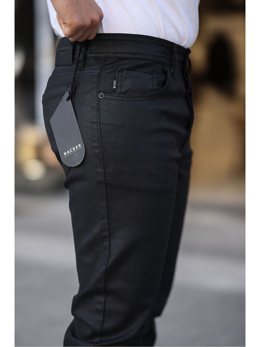 Siyah ERKEK SLİM FİT Elastanlı DENİM Jean PANTOLON-1