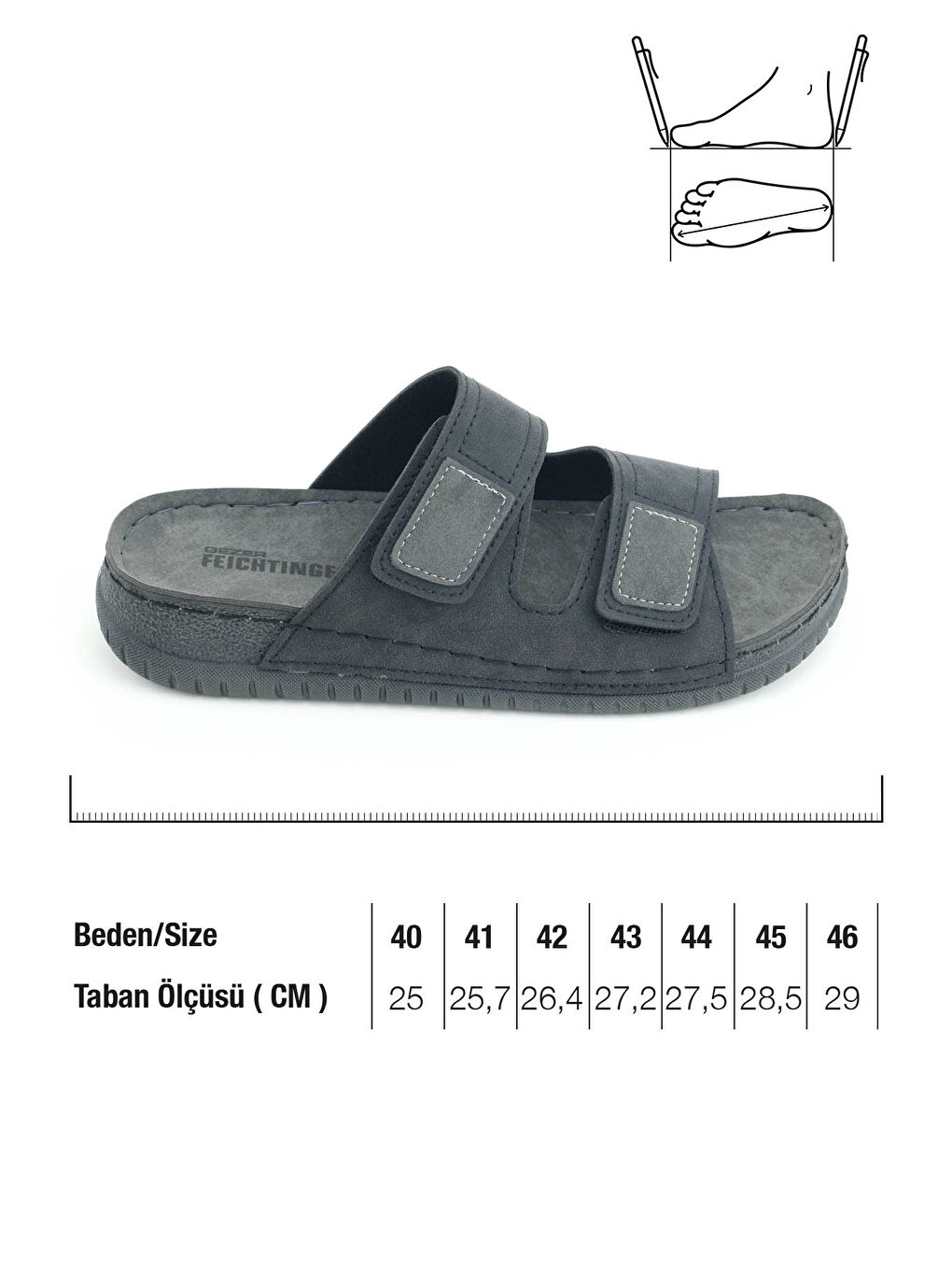 Gri Yazlık Erkek Suni Deri Rahat İç Taban İki Cırtlı Kemer Ayarlanabilir Günlük Terlik-1