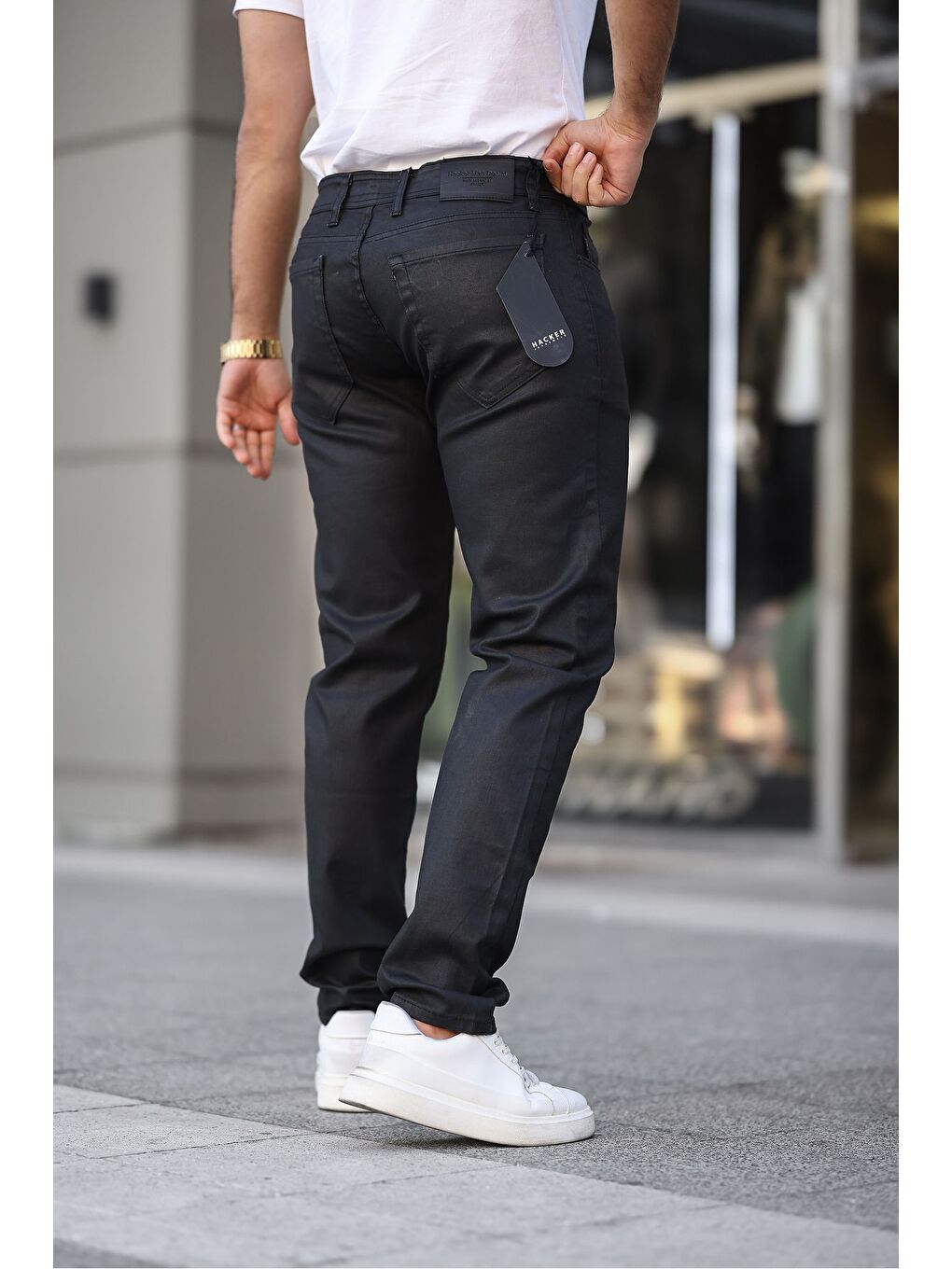 Siyah ERKEK SLİM FİT Elastanlı DENİM Jean PANTOLON-3