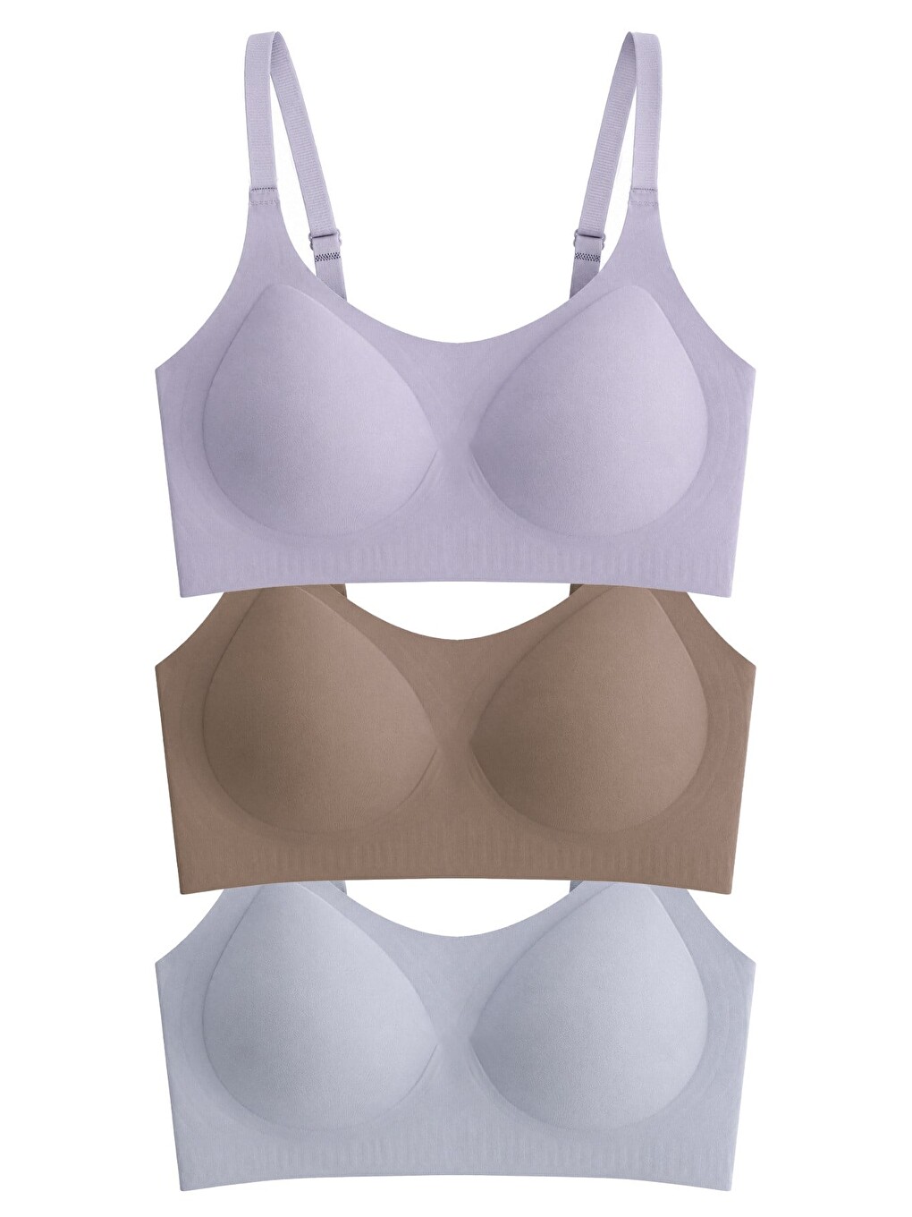 Karışık Seamless Bra - Solena | Lazer Kesim Dikişsiz Balensiz Toparlayıcı Kadın Sütyen 3'lü Paket