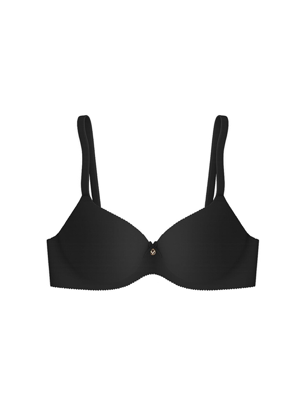 Seamless Bra - Selene | Siyah Lazer Kesim Balenli Yarım Dolgulu Push Up Straplez Kadın Sütyen