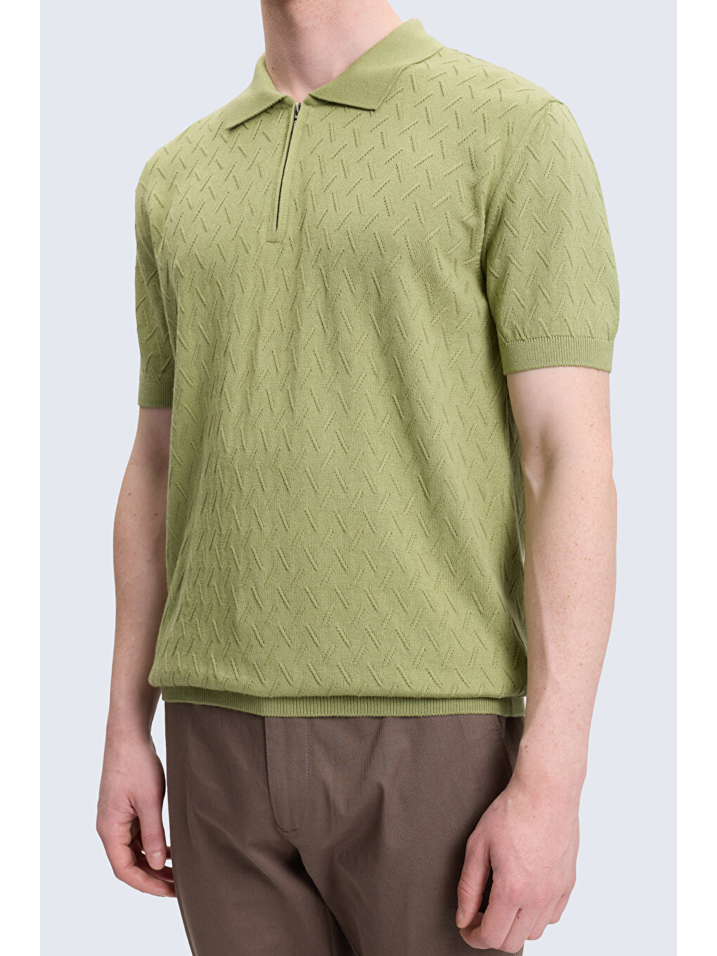 Haki Regular Fit Polo Yaka Pamuklu Tişört-2