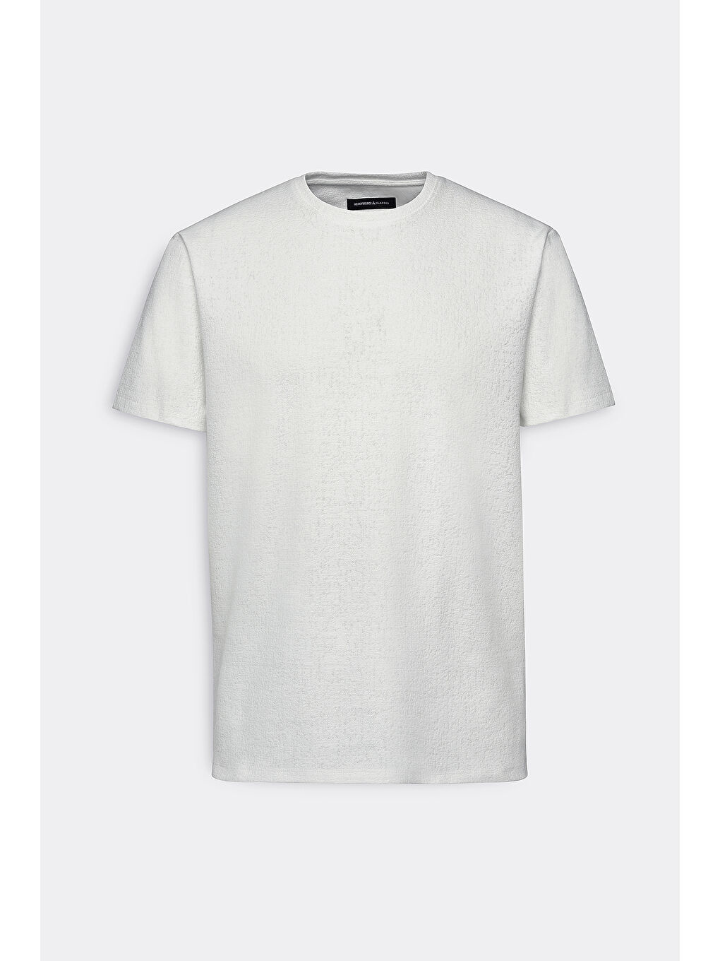 Erkek Ekru Dar Kesim Pamuklu Bisiklet Yaka Tişört-5