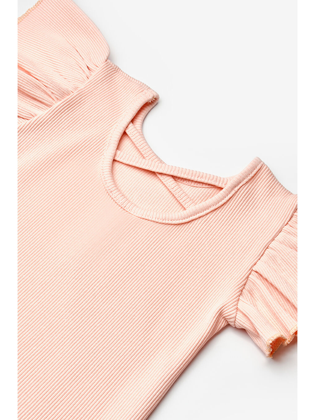 Pembe Somon Arkası Çapraz Biyeli Kız Çocuk Tişört - Julie-2