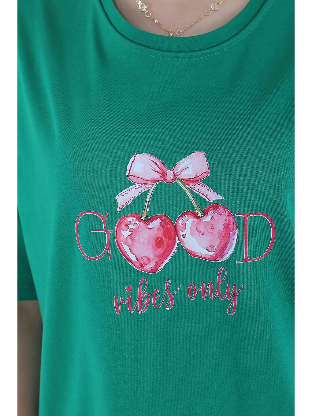 Baskılı Kısa Kollu T-Şhirt Yeşil - 27500-2