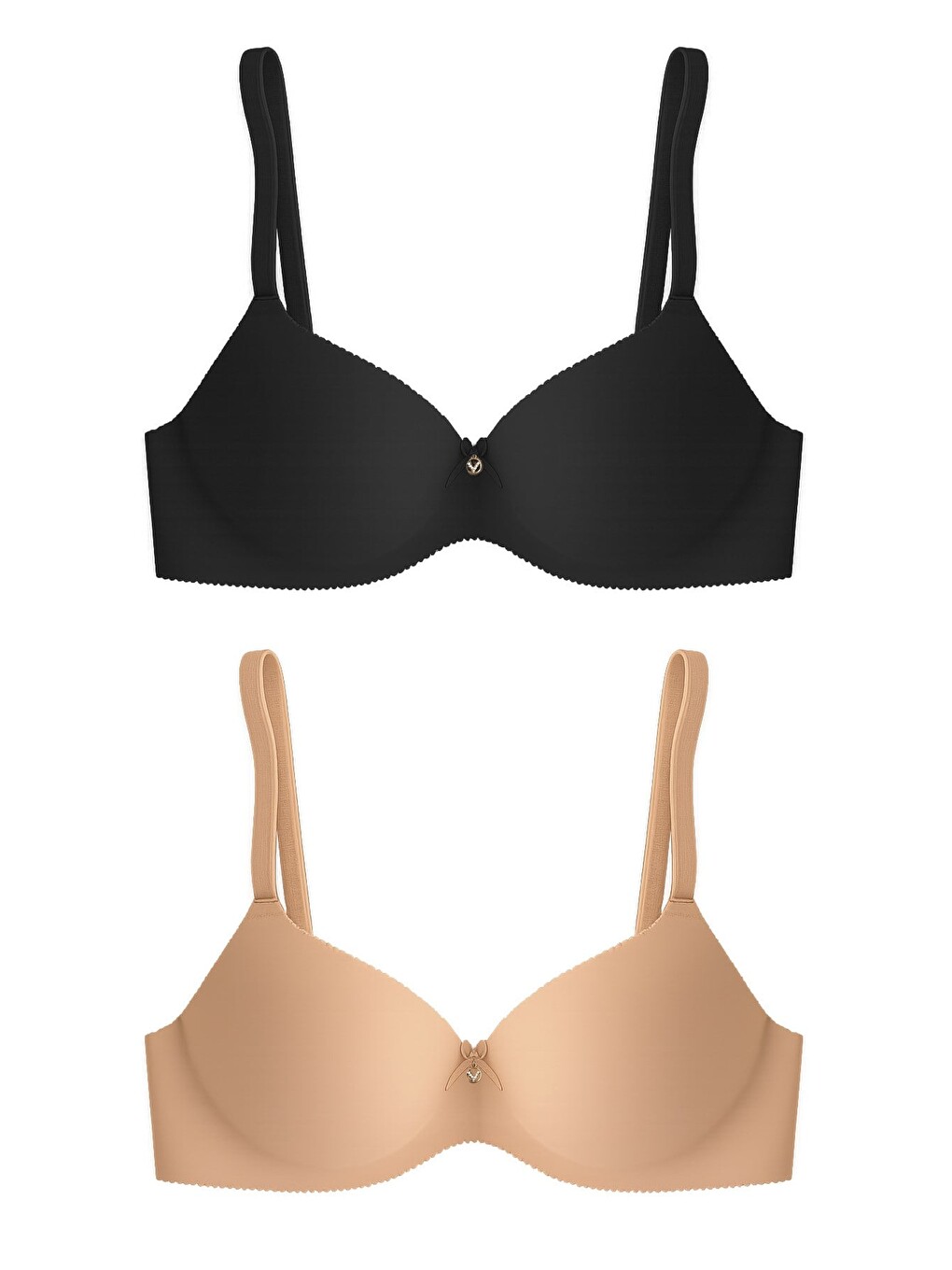 Karışık Seamless Bra - Selene | Lazer Kesim Balenli Yarım Dolgulu Push Up Straplez Kadın Sütyen 2'li Paket