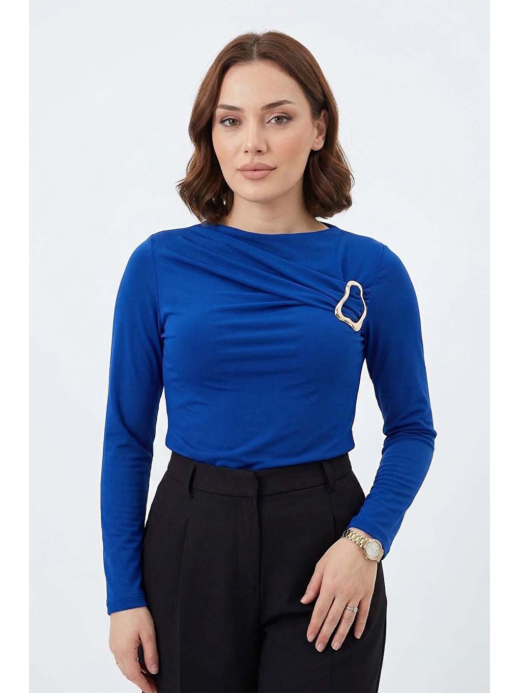 Mavi Aksesuar Detaylı Bluz 20757 Saks