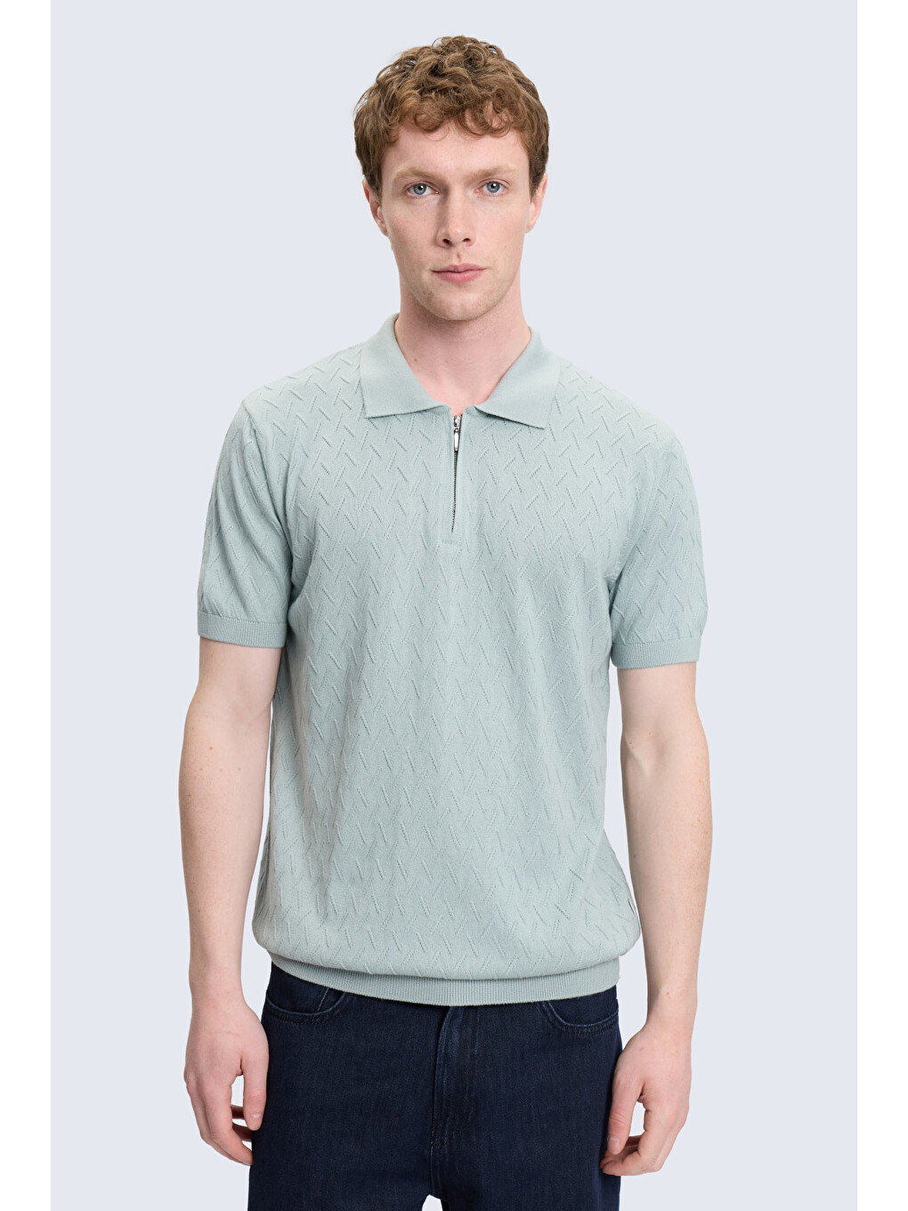 Yeşil Regular Fit Polo Yaka Pamuklu Tişört