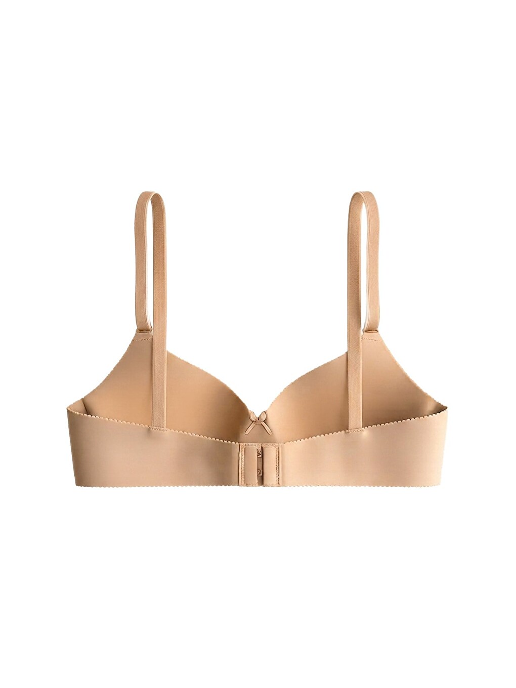 Bej Seamless Bra - Selene | Ten Lazer Kesim Balenli Yarım Dolgulu Push Up Straplez Kadın Sütyen-1